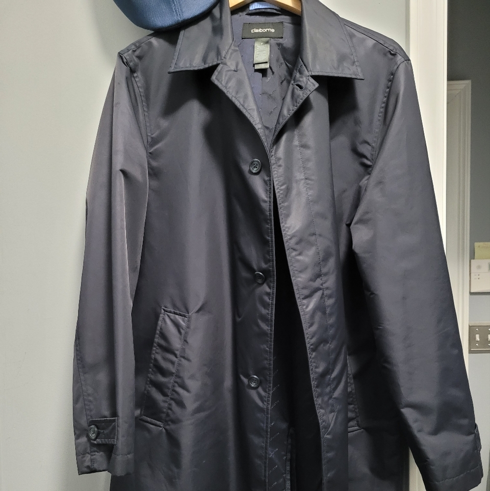 Claiborne blue trench/rain coat size M